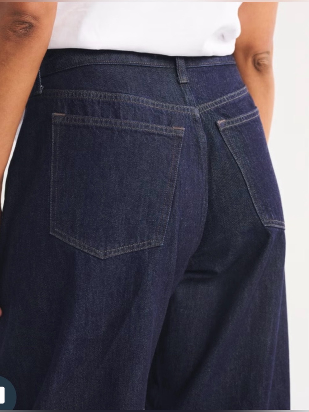 Abercrombie & Fitch Curve Love The Ultra Barrel Mid Rise Navy Blue Size 25 Short - Picture 5 of 9